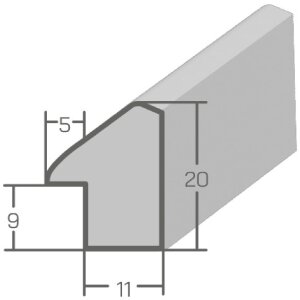 Дерев’яний рамка MendeFrames H080, сірий, 30x30 см, з антиблисковим склом