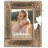 Деревяна фоторамка Essence коричнева, рустик, з серцями, 13x18 та 15x20 см
