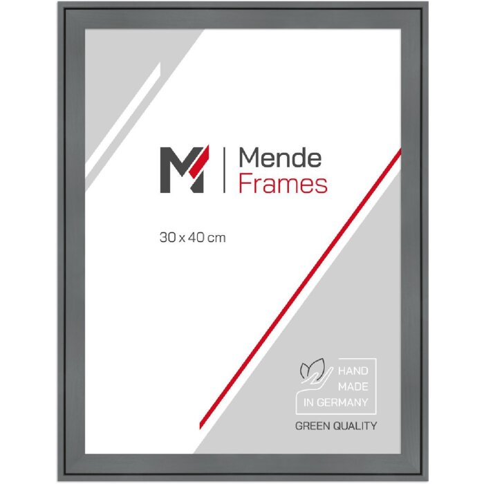 Деревяна рамка MendeFrames H120 сірого кольору 40x40 см з музеєвим склом