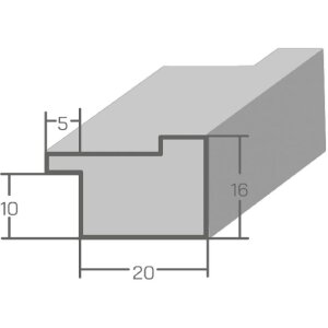 Деревяний рамка MendeFrames H120, сірий, 50x50 см, з музеєвим склом