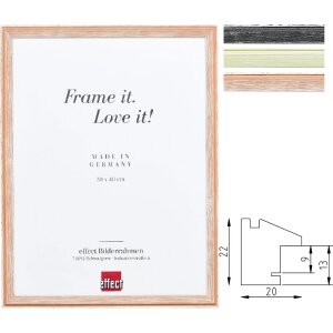 Дерев’яна рамка «Кордонний профіль 59» з натурального дерева, використаний вигляд, чорний/коричневий/зелений, багато форматів, вибір скла