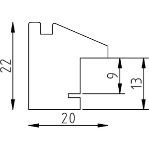 Дерев’яна рамка «Кордонний профіль 59» з натурального дерева, використаний вигляд, чорний/коричневий/зелений, багато форматів, вибір скла