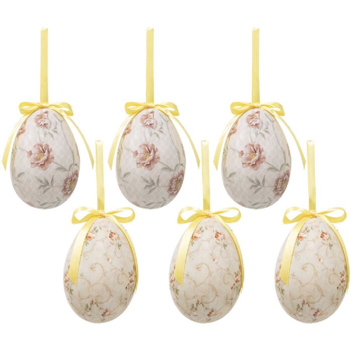 Clayre & Eef 65908 Набір підвісних яєць 6 шт Ø 7x10 см