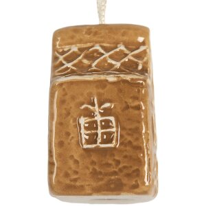 Clayre & Eef Підвіска "Будиночок" керамічна коричнево-біла 4x3x6 см