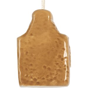 Clayre & Eef Підвіска "Будиночок" керамічна коричнево-біла 4x3x6 см