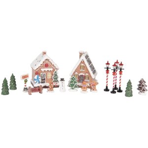 Clayre & Eef Набір декоративних будиночків з LED 17...