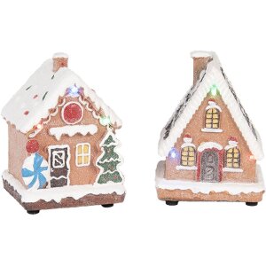 Clayre & Eef Набір декоративних будиночків з LED 17...
