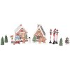 Clayre & Eef Набір декоративних будиночків з LED 17 шт 9x8x13 см