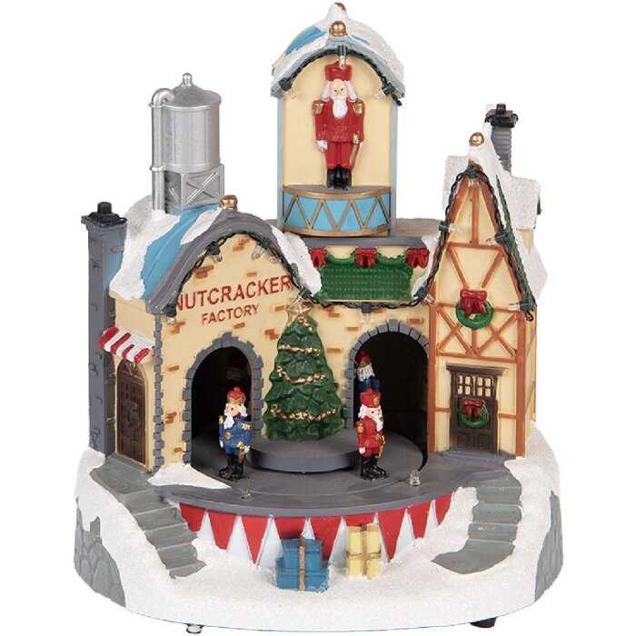 Clayre & Eef 6PR5871 Декорація Будинок зі світлодіодами 20x17x23 см Білий/Коричневий