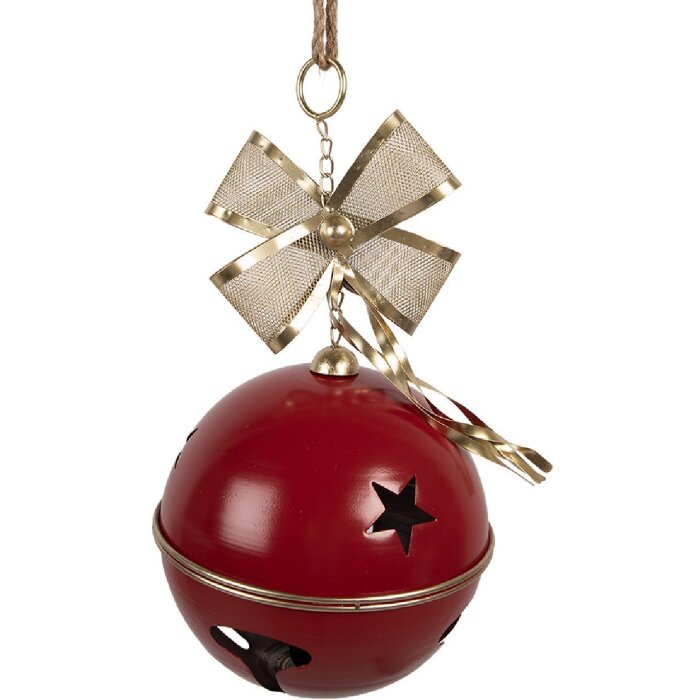 Clayre & Eef 6Y5906 Декоративний дзвінок червоно-золотистий Ø 24x49 см