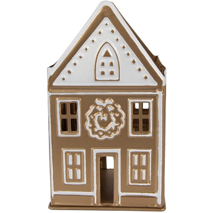 Clayre & Eef 6Y5920 Підсвічник 12x11x22 см Золотистий/Білий