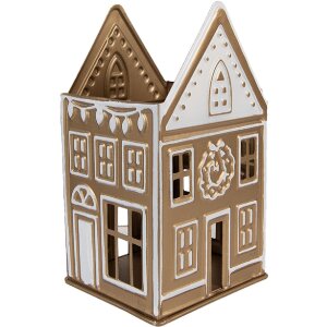 Clayre & Eef 6Y5920 Підсвічник 12x11x22 см Золотистий/Білий