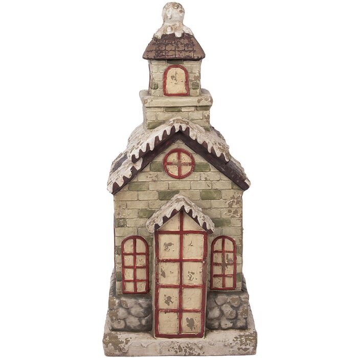 Clayre & Eef 5MG0070 Декорація Будинок 36x30x80 см Зелений Бежевий