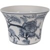 Керамічна квіткова горщичка Clayre & Eef Ø 22x15 см з ніжно-блакитним орнаментом