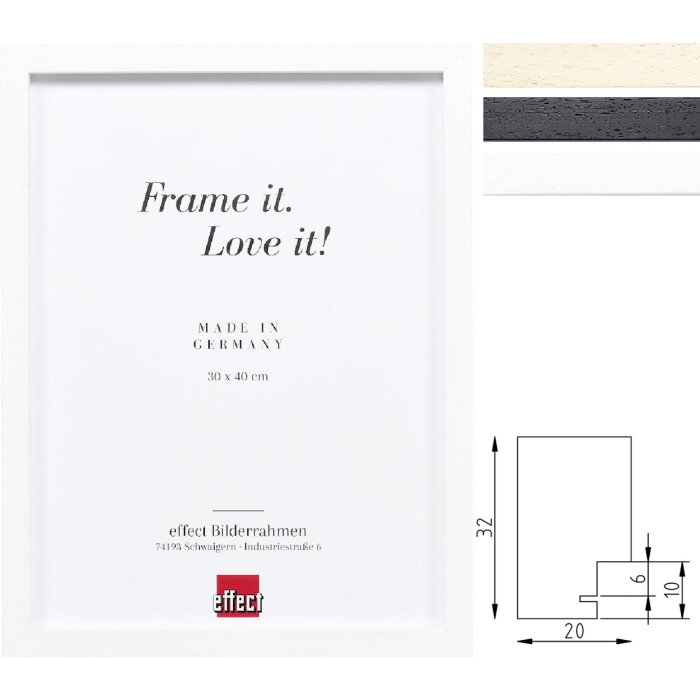 Фотопастка Profil 74 — ефектний дерев’яний фоторамка з глибиною, білий, чорний, натуральний, різні формати та скла