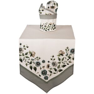 Корзина для хлеба Clayre & Eef GTB50, бежево-зеленая, Ø 15x16 см