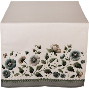 Табличный коврик Clayre & Eef 50x140 см, бежево-зеленый