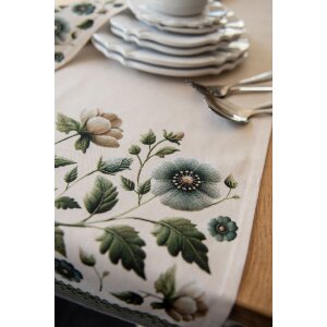 Табличный коврик Clayre & Eef 50x140 см, бежево-зеленый