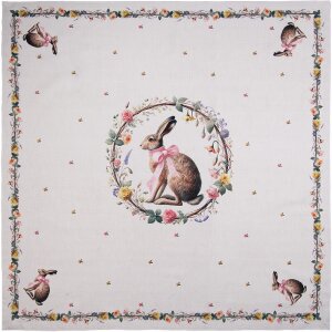 Скатерть Clayre & Eef 100x100 см, хлопок, зайцы,...