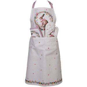 Кухонний килимок "Зайчик з квітковим вінком" 20x20 см, бавовна, термостійкий