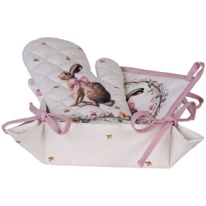 Корзина для хлеба Clayre & Eef 35x35x8 см, бежево-коричневая, квадратная