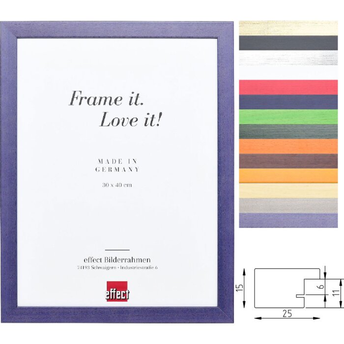 Кадр Top Pro з масивного дерева, геометричний профіль 2,5 см, різні кольори та розміри