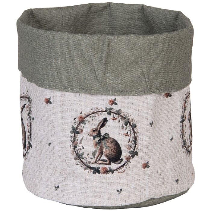 Корзина для хлеба Clayre & Eef NLE50, бежевая с принтом зайца, хлопок