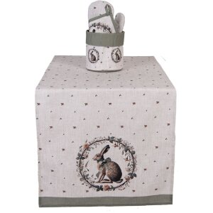 Тканевый столешный покрытие Clayre & Eef NLE64 50x140 см с принтом зайца