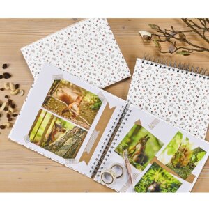 Альбом Hama Спиральный Цветочный, 28x24 см, 50 белых...