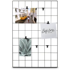 Фотохолдер Chess 38 x 56 см, чорний, металевий для стіни з 6 зажимами