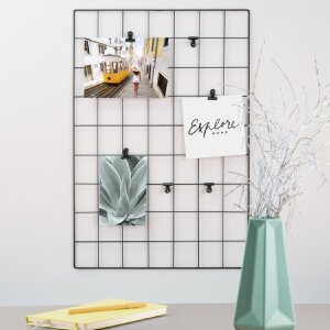 Фотохолдер Chess 38 x 56 см, чорний, металевий для стіни з 6 зажимами