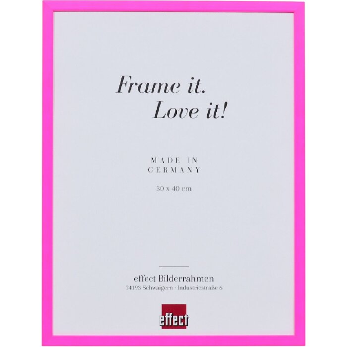 Фоторамка з дерева «Effect», неон-рожева, 13x13 см, з музеєвим склом