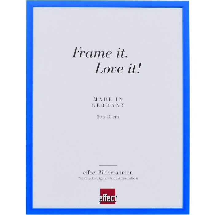 Неоново-блакитна дерев’яна рамка з чистим склом 14,8x21 см