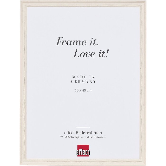 Декоративна дерев’яна рамка Profil 2440 біла 30x45 см з чистим склом