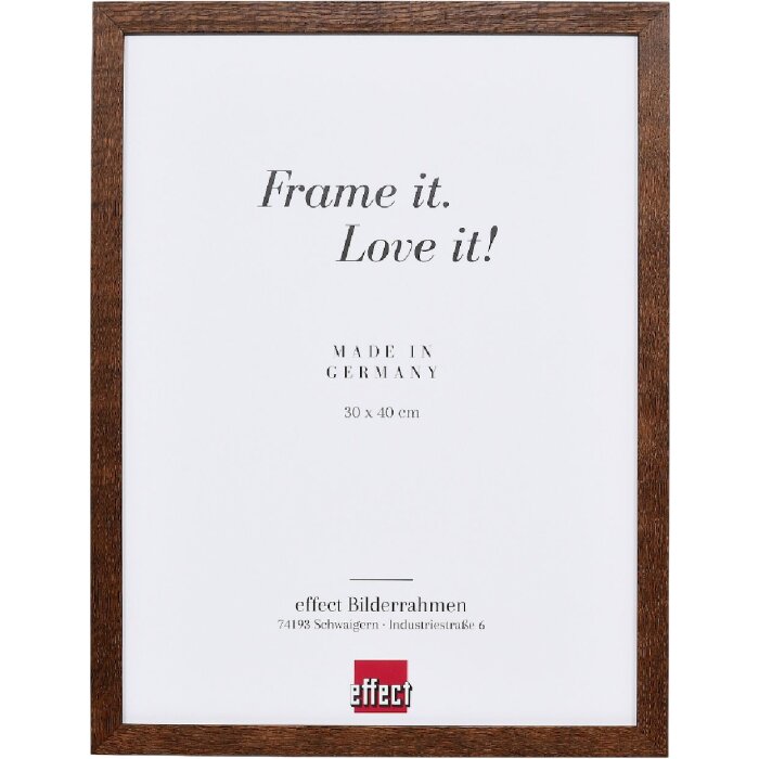 Дзеркало з деревяним профілем 2430, орехове, 25x35 см