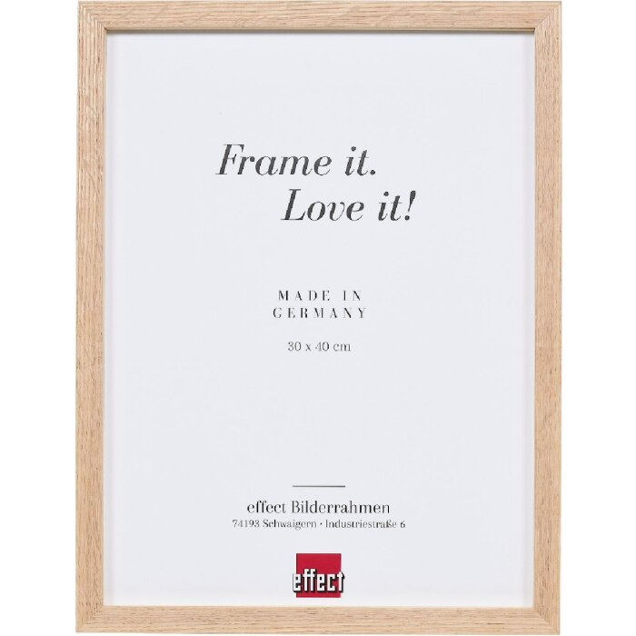 Фотопастка з дерев’яного профілю 2430, дуб, 60x60 см, ясне скло, відстаневий держач