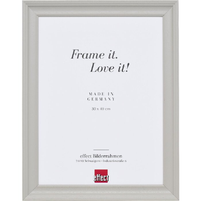 Ефектна деревяна рамка 2420, 23x70 см, світло-сірий кольор, музеєве скло