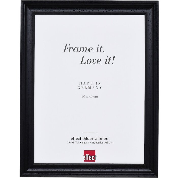 Фоторамка з натурального дерева, чорна, 40x40 см, музеєві скло акрил