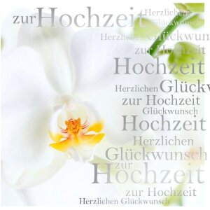 Artebene Minikarte Hochzeit Orchidee 8x8 cm mit Umschlag