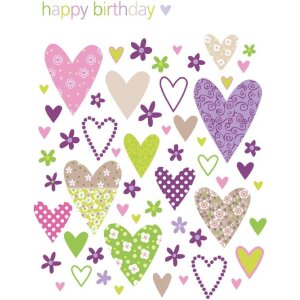 Artebene Karte Birthday-Herzen-Mustermix-