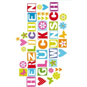 Artebene Karte Glückwunsch Typo multicolor...