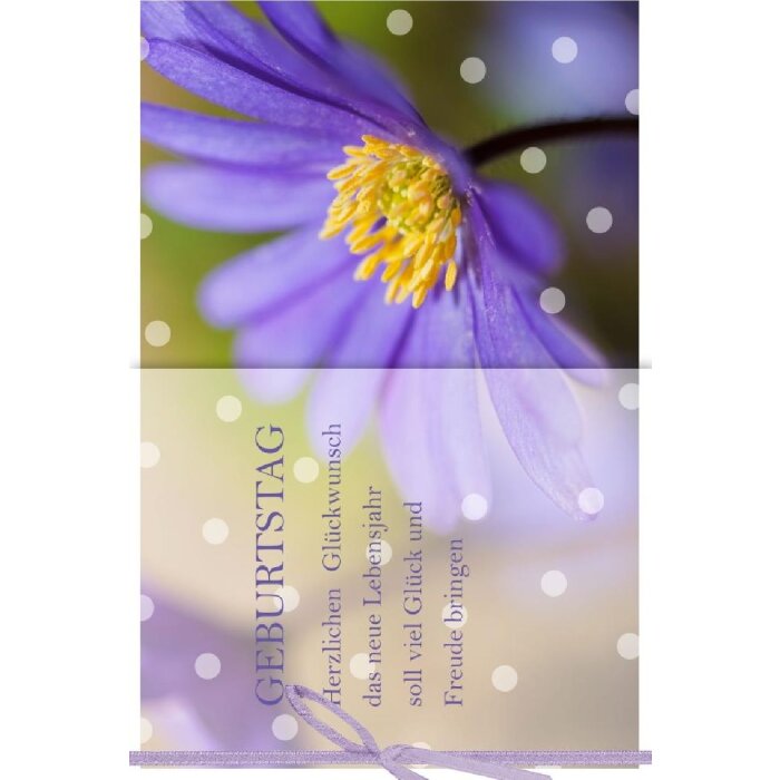 Artebene Karte Präge-Geburtstag-Transparent-Blüte weiß standard