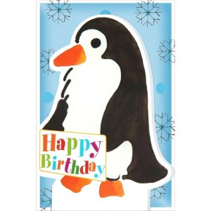 Artebene Karte Stand-up Birthday Pinguin Glitter