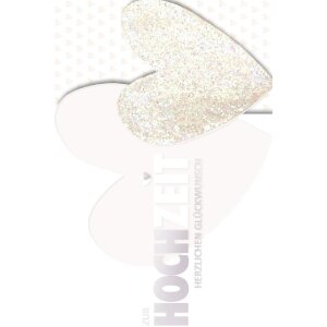 Artebene Karte Präge Hochzeit Herz Glitter