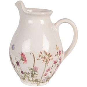 Декоративна кана Clayre & Eef, бежево-рожева, 16x12x19 см