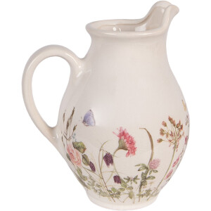 Декоративна кана Clayre & Eef, бежево-рожева, 16x12x19 см