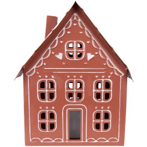 Декоративный домик Clayre & Eef с LED-подсветкой 27x19x32 см бронза-белый