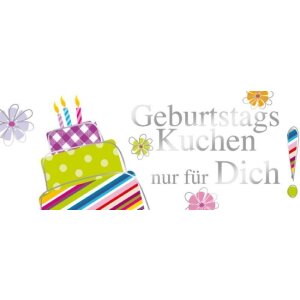 Artebene Karte Präge-Geburtstagskuchen 21x8 cm