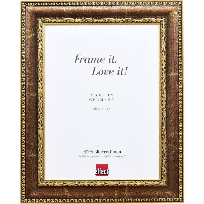 Фоторамка деревяна з керамічним склом, профіль 31, 10x15 см, коричнева