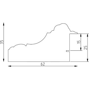Деревяна рамка Profil 31, золота, 14,8x21 см, з стандартним склом